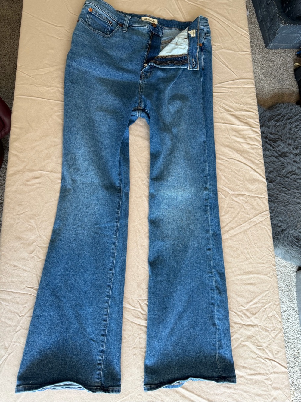 Madewell Skinny Flare Jeans Women’s Size 32 Blue Wash Stretch Denim